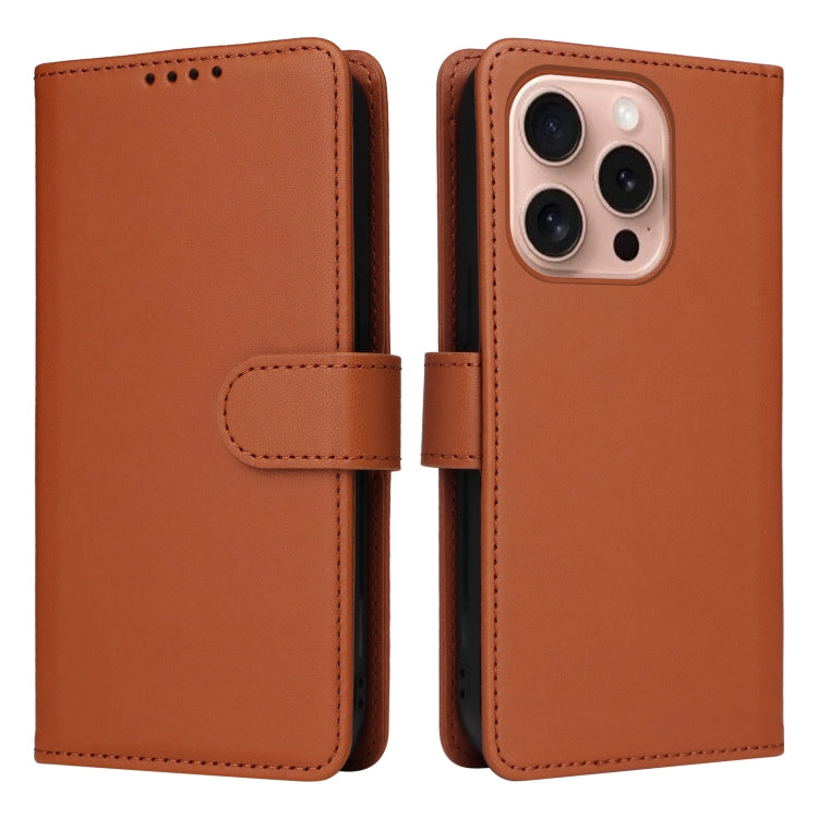 For iPhone 16 Pro BETOPNICE BN-005 2 in 1 Detachable Imitate Genuine Leather Phone Case(Brown) - iPhone 16 Pro Cases by BETOPNICE | Online Shopping UK | buy2fix