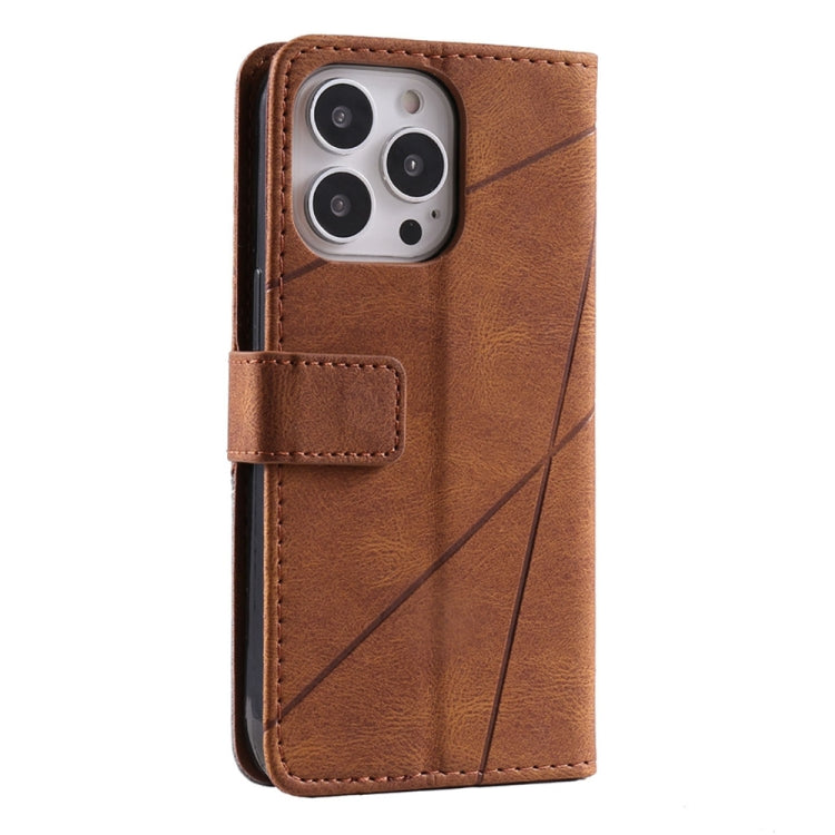 For iPhone 16 Pro Max Skin Feel Splicing Leather Phone Case(Brown) - iPhone 16 Pro Max Cases by buy2fix | Online Shopping UK | buy2fix