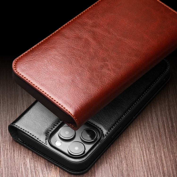 For iPhone 15 Plus QIALINO Classic Genuine Leather Phone Case(Black) - iPhone 15 Plus Cases by QIALINO | Online Shopping UK | buy2fix