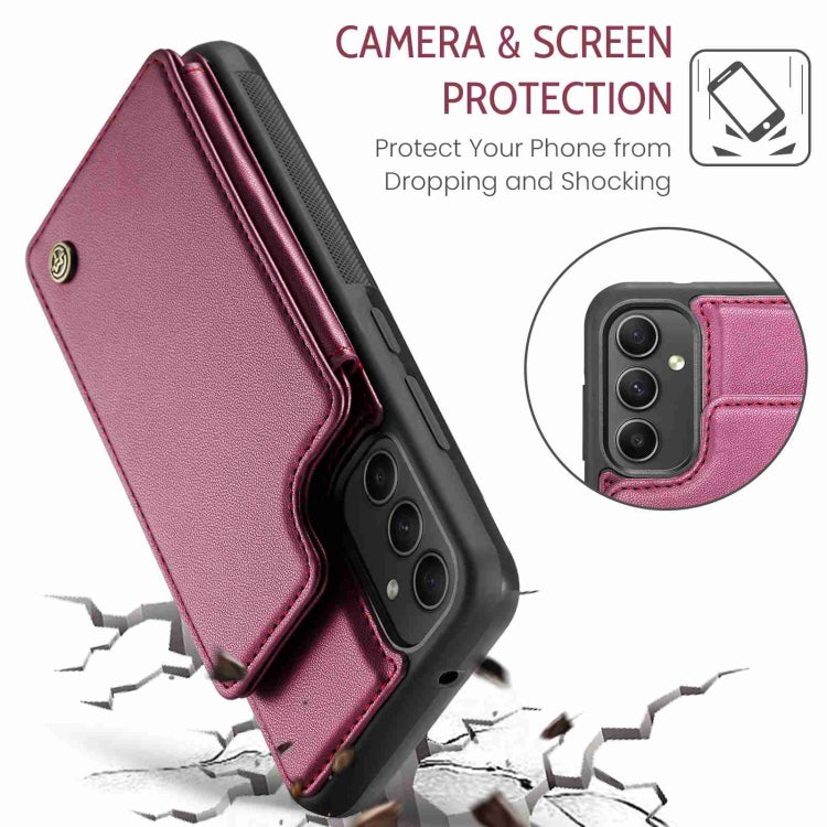 For Samsung Galaxy A54 5G CaseMe C22 Card Slots Holder RFID Anti-theft Phone Case(Wine Red) - Galaxy Phone Cases by CaseMe | Online Shopping UK | buy2fix