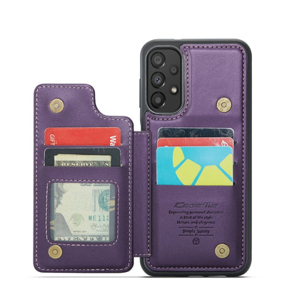 For Samsung Galaxy A33 5G CaseMe C22 Card Slots Holder RFID Anti-theft Phone Case(Purple) - Galaxy Phone Cases by CaseMe | Online Shopping UK | buy2fix