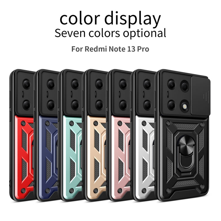 For Xiaomi Redmi Note 13 Pro 4G Global Sliding Camera Cover Design TPU Hybrid PC Phone Case(Mint Green) - Note 13 Pro Cases by buy2fix | Online Shopping UK | buy2fix