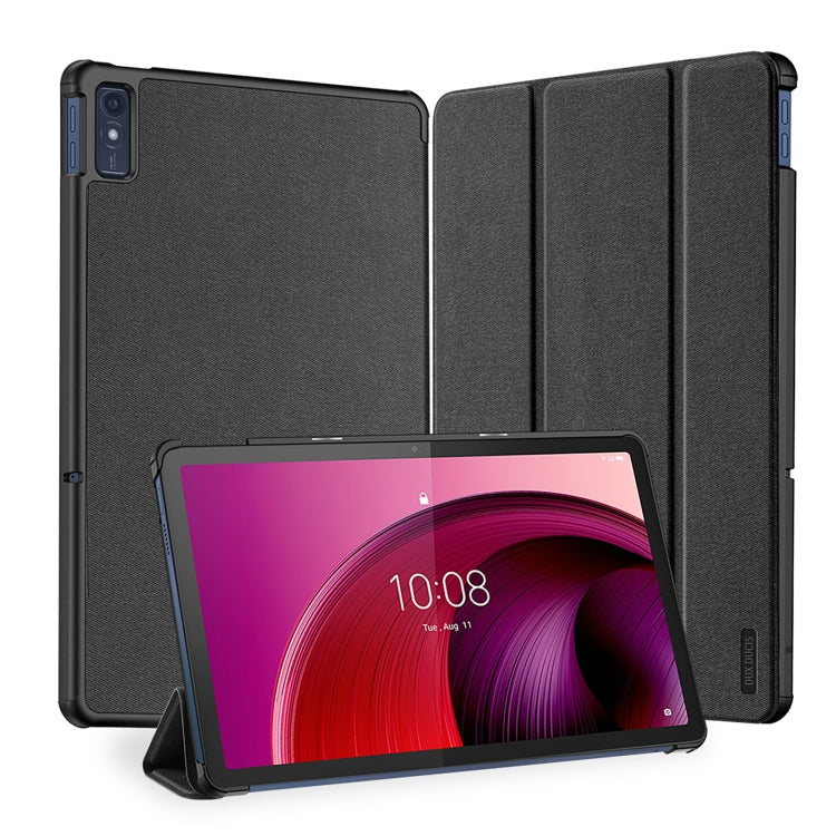 For Lenovo Tab M10 5G  10.6 DUX DUCIS Domo Series Magnetic Flip Leather Tablet Case(Black) - Lenovo by DUX DUCIS | Online Shopping UK | buy2fix