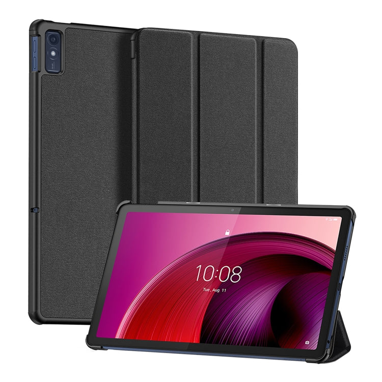 For Lenovo Tab M10 5G  10.6 DUX DUCIS Domo Series Magnetic Flip Leather Tablet Case(Black) - Lenovo by DUX DUCIS | Online Shopping UK | buy2fix