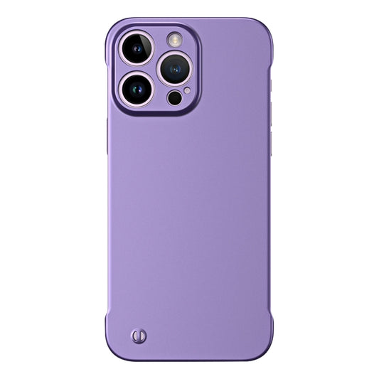 For iPhone 15 Pro Frameless Metallic Paint Hybrid PC Phone Case(Deep Purple) - iPhone 15 Pro Cases by buy2fix | Online Shopping UK | buy2fix