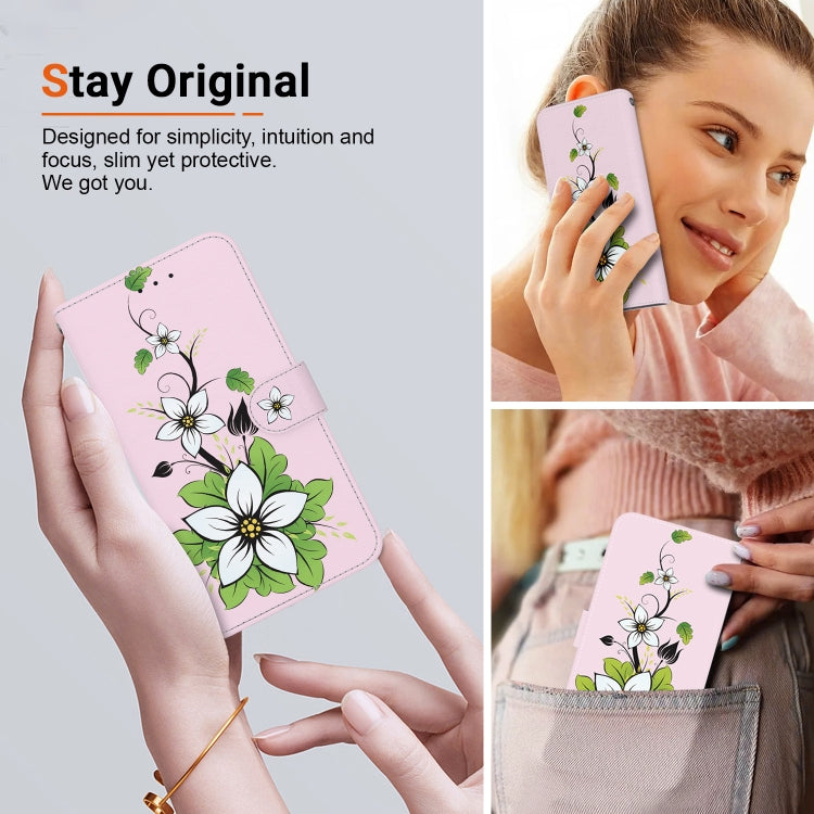 For Google Pixel 9 Pro Crystal Texture Colored Drawing Leather Phone Case(Lily) - Google Cases by buy2fix | Online Shopping UK | buy2fix