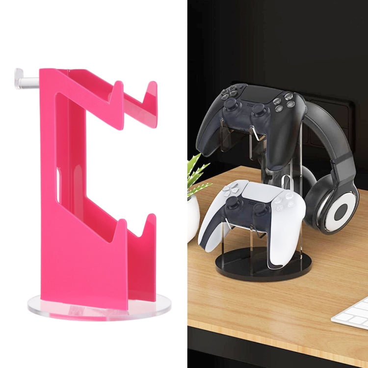 For PS4 / PS5 YX029 Headphone Gamepad Desktop Display Holder(Pink+Transparent) - Holder by buy2fix | Online Shopping UK | buy2fix