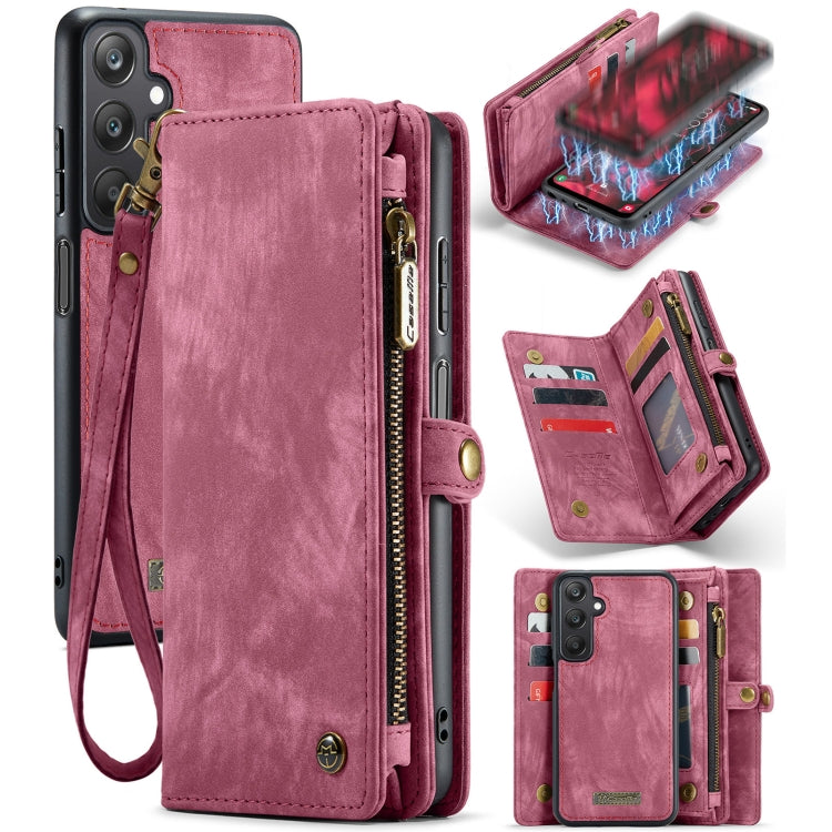 For Samsung Galaxy A25 4G CaseMe 008 Multifunctional Zipper Wallet Leather Phone Case with Lanyard(Red) - Galaxy Phone Cases by CaseMe | Online Shopping UK | buy2fix