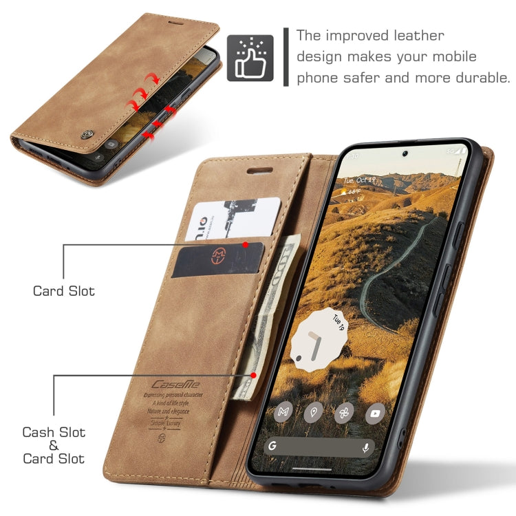 For Google Pixel 9 Pro XL CaseMe 013 Multifunctional Horizontal Flip Leather Phone Case(Brown) - Google Cases by CaseMe | Online Shopping UK | buy2fix