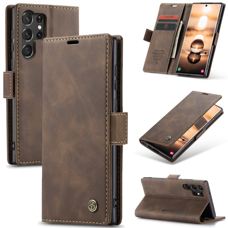 ForSamsung Galaxy S24 Ultra 5G CaseMe 013 Multifunctional Horizontal Flip Leather Phone Case(Coffee) - Galaxy S24 Ultra 5G Cases by CaseMe | Online Shopping UK | buy2fix