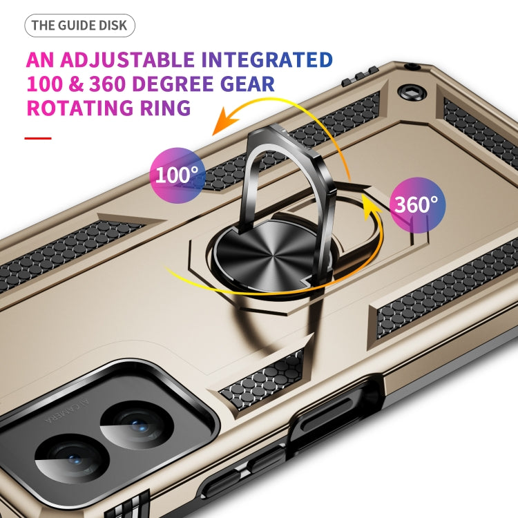 For Motorola Moto G Power 5G 2024 Shockproof TPU + PC Phone Case with Holder(Gold) - Motorola Cases by buy2fix | Online Shopping UK | buy2fix