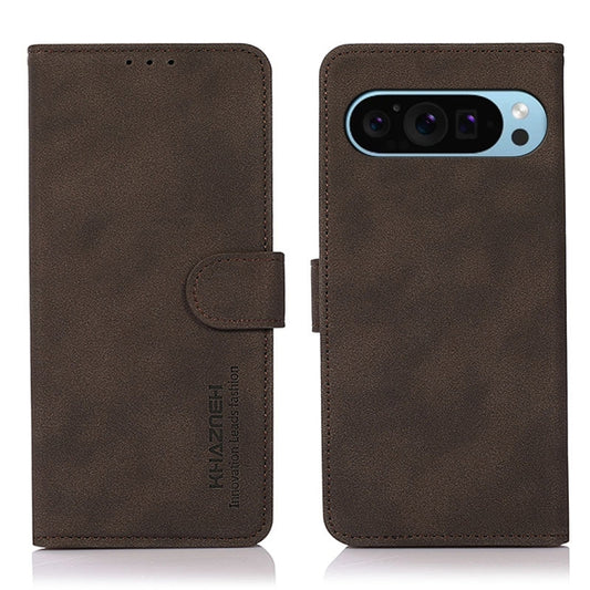 For Google Pixel 9 KHAZNEH Matte Texture Leather Phone Case(Brown) - Google Cases by buy2fix | Online Shopping UK | buy2fix