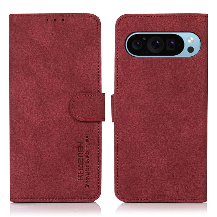 For Google Pixel 9 KHAZNEH Matte Texture Leather Phone Case(Red) - Google Cases by buy2fix | Online Shopping UK | buy2fix