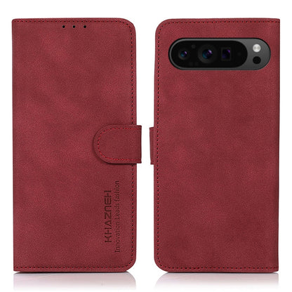 For Google Pixel 9 Pro KHAZNEH Matte Texture Leather Phone Case(Red) - Google Cases by buy2fix | Online Shopping UK | buy2fix