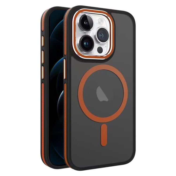 For iPhone 12 Pro Max Two-color Frosted MagSafe Magnetic Phone Case(Orange) - iPhone 12 Pro Max Cases by buy2fix | Online Shopping UK | buy2fix