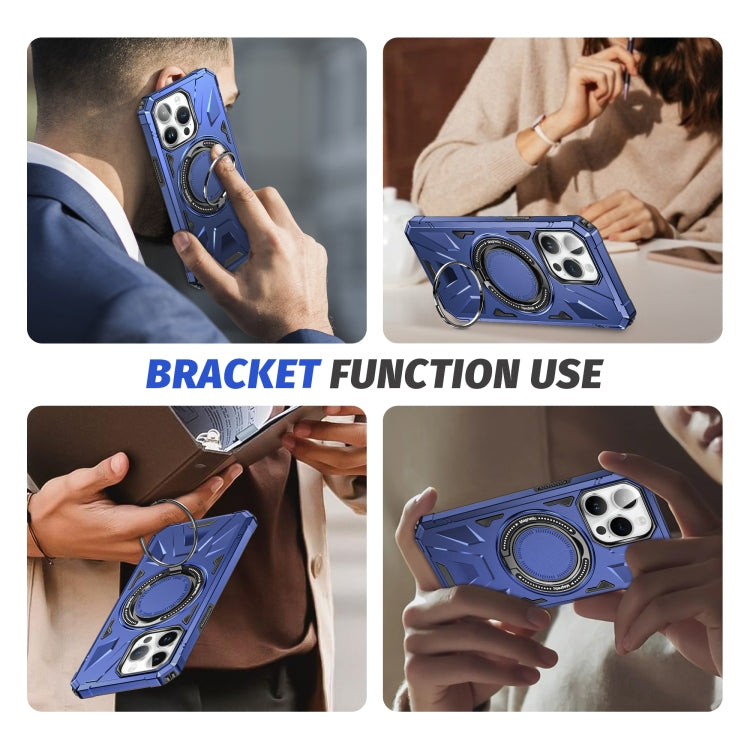 For iPhone 15 Plus MagSafe Magnetic Shockproof Phone Case with Ring Holder(Navy Blue) - iPhone 15 Plus Cases by buy2fix | Online Shopping UK | buy2fix