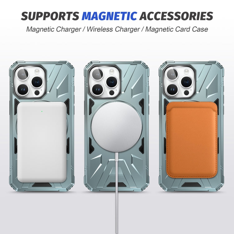 For iPhone 15 Plus MagSafe Magnetic Shockproof Phone Case with Ring Holder(Green) - iPhone 15 Plus Cases by buy2fix | Online Shopping UK | buy2fix