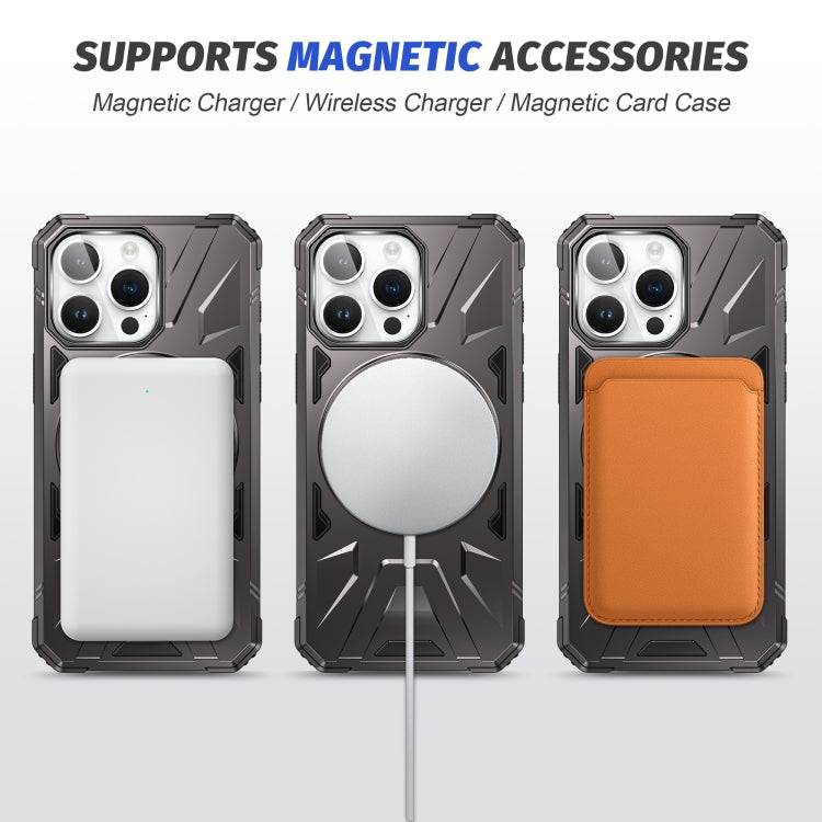 For iPhone 13 Pro MagSafe Magnetic Shockproof Phone Case with Ring Holder(Dark Grey) - iPhone 13 Pro Cases by buy2fix | Online Shopping UK | buy2fix