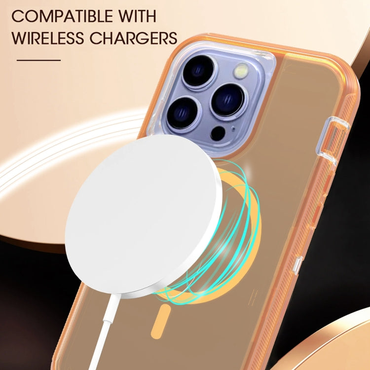 For iPhone 13 Pro Shockproof MagSafe Magnetic Phone Case(Transparent Gold) - iPhone 13 Pro Cases by buy2fix | Online Shopping UK | buy2fix