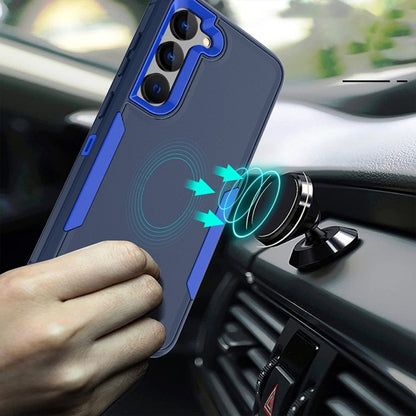 For Samsung Galaxy S25+ / S24+ 5G Magnetic 2 in 1 PC Hybrid TPU Phone Case(Blue+Blue Green) - Galaxy S24+ 5G Cases by buy2fix | Online Shopping UK | buy2fix