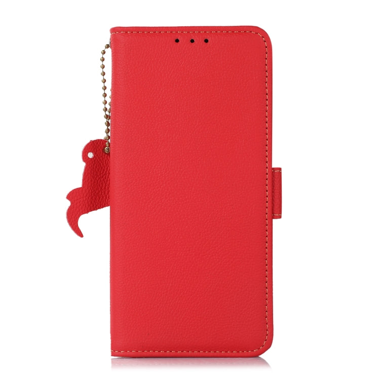 For Google Pixel 9 Pro Side-Magnetic TJ Genuine Leather RFID Phone Case(Red) - Google Cases by buy2fix | Online Shopping UK | buy2fix