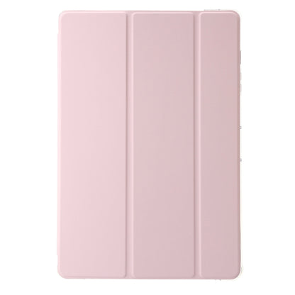 For Samsung Galaxy Tab S9+ 3-Fold Clear Acrylic Leather Tablet Case(Pink) - Galaxy Tab S9+ Cases by buy2fix | Online Shopping UK | buy2fix