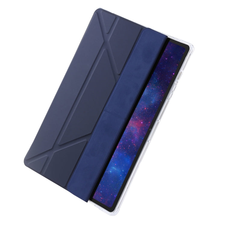 For Samsung Galaxy Tab S9 Clear Acrylic Deformation Leather Tablet Case(Dark Blue) - Galaxy Tab S9 Cases by buy2fix | Online Shopping UK | buy2fix