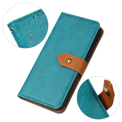 For Google Pixel 9 European Floral Embossed Leather Phone Case(Blue) - Google Cases by buy2fix | Online Shopping UK | buy2fix