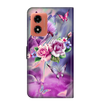 For Motorola Moto G Play 2024 Crystal 3D Shockproof Protective Leather Phone Case(Butterfly) - Motorola Cases by buy2fix | Online Shopping UK | buy2fix