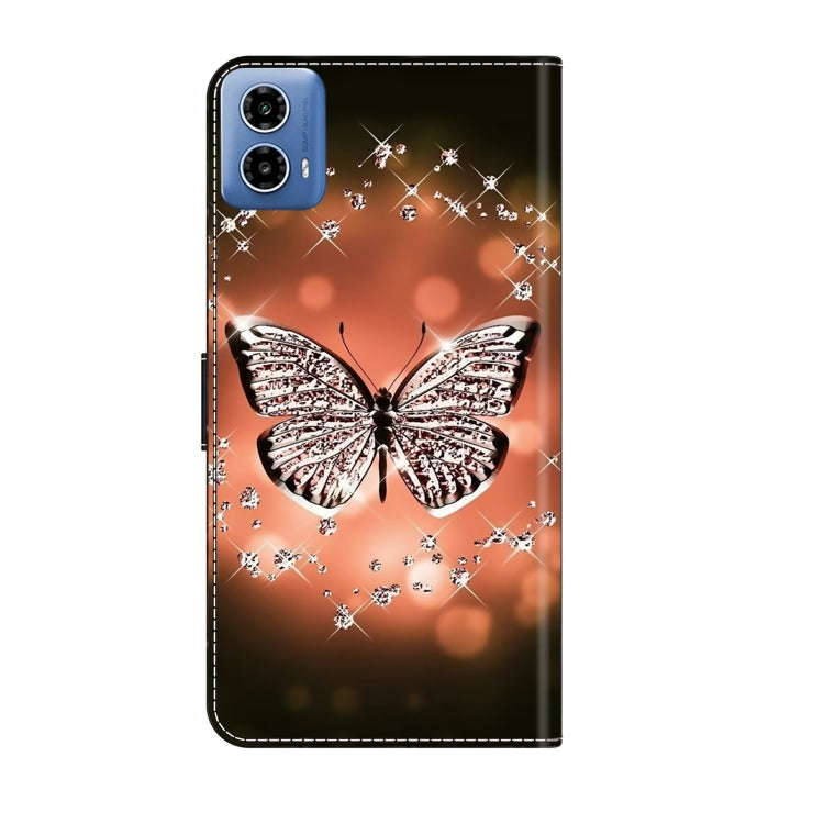 For Motorola Moto G24 Power Crystal 3D Shockproof Protective Leather Phone Case(Crystal Butterfly) - Motorola Cases by buy2fix | Online Shopping UK | buy2fix