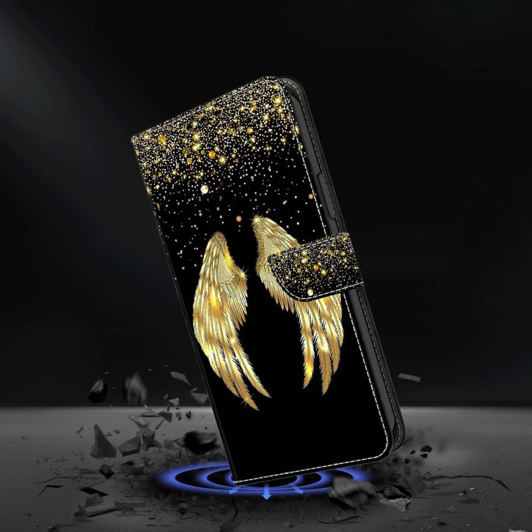 For Motorola Moto G04 Crystal 3D Shockproof Protective Leather Phone Case(Golden Wings) - Motorola Cases by buy2fix | Online Shopping UK | buy2fix