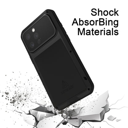 For iPhone 16 Pro Max LOVE MEI Metal Shockproof Life Waterproof Dustproof Phone Case(White) - iPhone 16 Pro Max Tempered Glass by LOVE MEI | Online Shopping UK | buy2fix