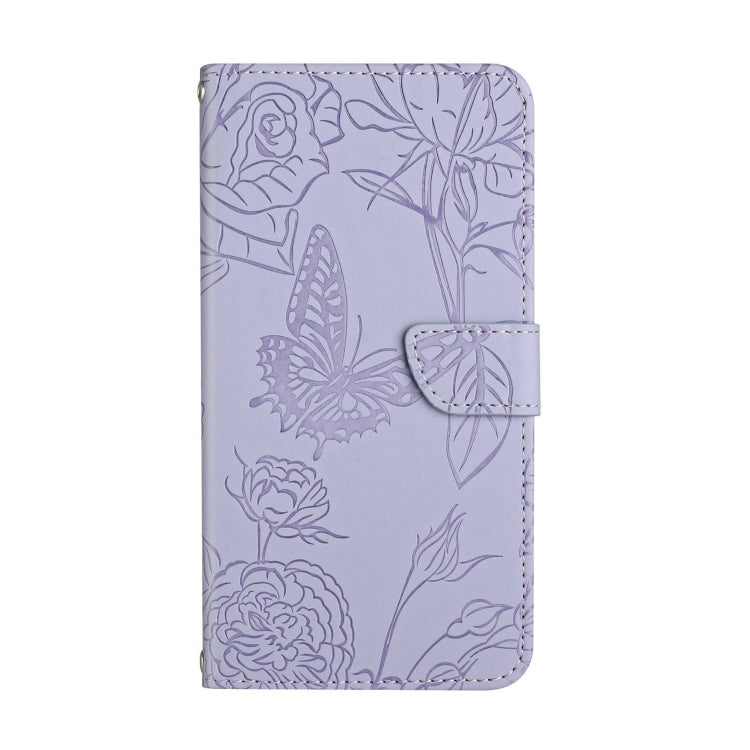 For Google Pixel 9 Skin Feel Butterfly Embossed Flip Leather Phone Case(Purple) - Google Cases by buy2fix | Online Shopping UK | buy2fix