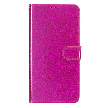 For Motorola Edge 2024 Glitter Powder Flip Leather Phone Case(Rose Red) - Motorola Cases by buy2fix | Online Shopping UK | buy2fix