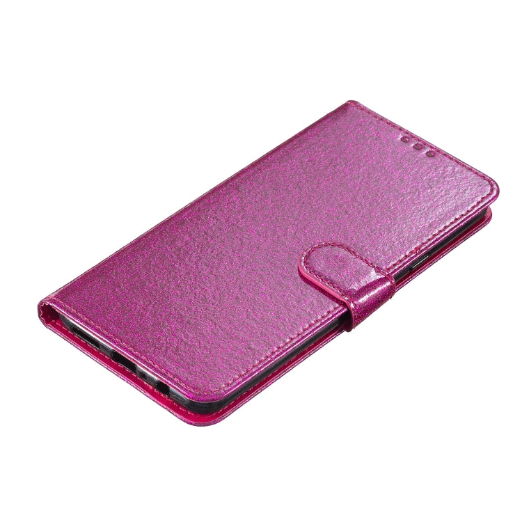 For Motorola Edge 2024 Glitter Powder Flip Leather Phone Case(Rose Red) - Motorola Cases by buy2fix | Online Shopping UK | buy2fix