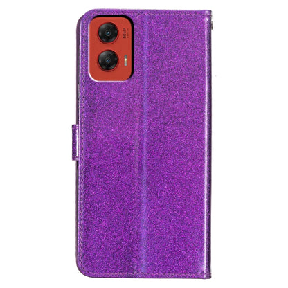 For Motorola Moto G Stylus 5G 2024 Glitter Powder Flip Leather Phone Case(Purple) - Motorola Cases by buy2fix | Online Shopping UK | buy2fix