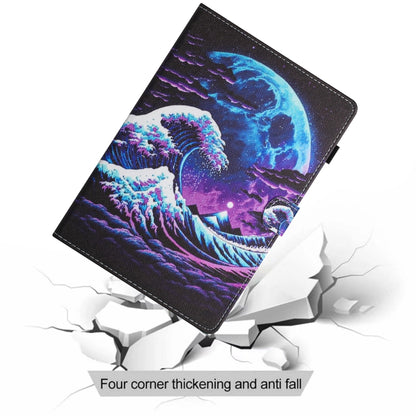 For iPad Pro 11 2024 Colored Drawing Stitching Leather Tablet Smart Case(Sea Wave) - iPad Pro 11 2024 Cases by buy2fix | Online Shopping UK | buy2fix