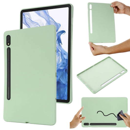 For Samsung Galaxy Tab S9 Pure Color Liquid Silicone Shockproof Tablet Case(Green) - Galaxy Tab S9 Cases by buy2fix | Online Shopping UK | buy2fix