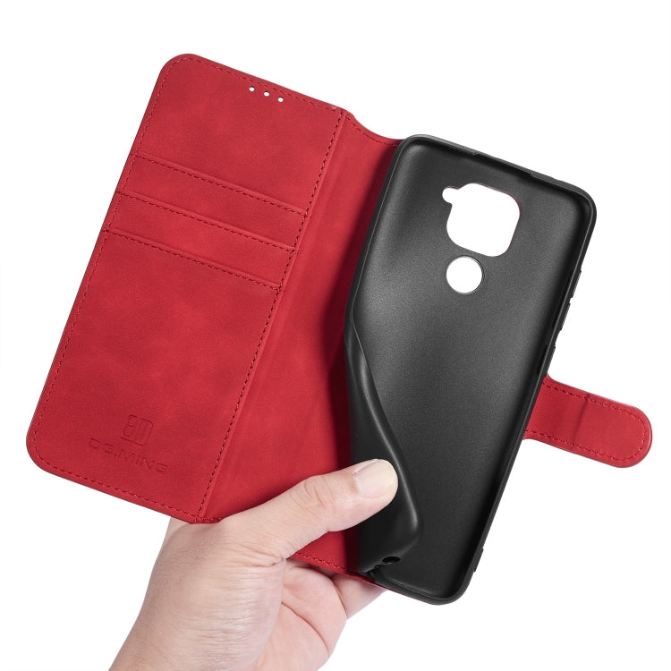 For Xiaomi Redmi 10X 4G / Redmi Note 9 DG.MING Retro Oil Side Horizontal Flip Case(Red) - Xiaomi Cases by DG.MING | Online Shopping UK | buy2fix