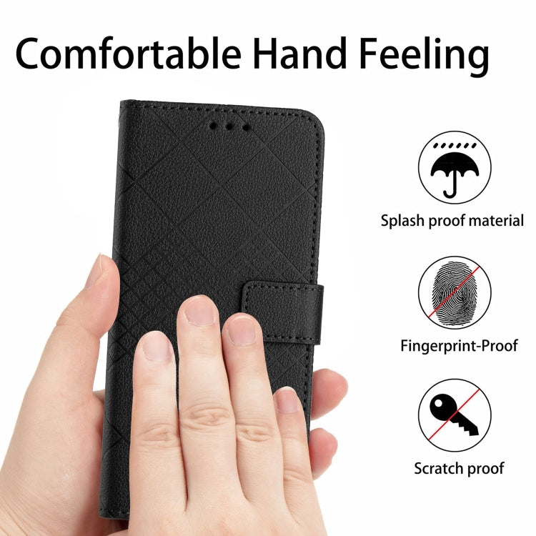 For Google Pixel 9 Pro Rhombic Grid Texture Leather Phone Case(Black) - Google Cases by buy2fix | Online Shopping UK | buy2fix