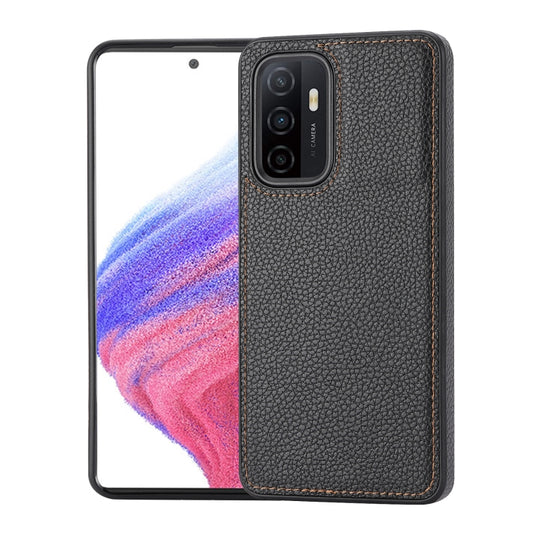 For Samsung Galaxy S23+ 5G Litchi Pattern Stitched Side-mounted Phone Case(Black) - Galaxy S23+ 5G Cases by buy2fix | Online Shopping UK | buy2fix