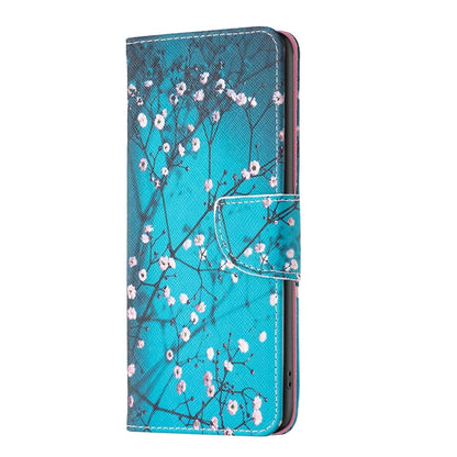 For Motorola Moto G Play 2024 Colored Drawing Pattern Leather Phone Case(Plum Blossom) - Motorola Cases by buy2fix | Online Shopping UK | buy2fix