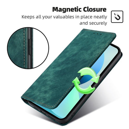 For Motorola Edge 5G 2024 RFID Anti-theft Brush Magnetic Leather Phone Case(Green) - Motorola Cases by buy2fix | Online Shopping UK | buy2fix