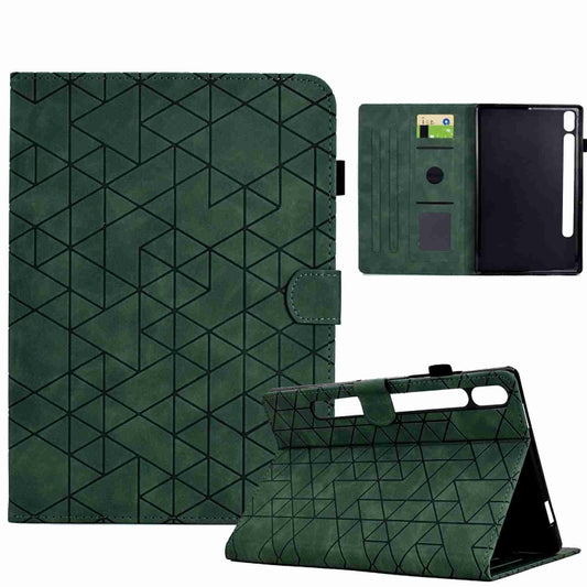 For Samsung Galaxy Tab S9 Rhombus TPU Smart Leather Tablet Case(Green) - Galaxy Tab S9 Cases by buy2fix | Online Shopping UK | buy2fix