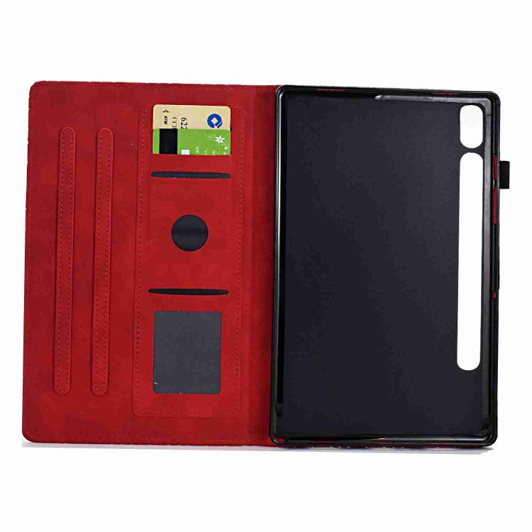 For Samsung Galaxy Tab S9 Rhombus TPU Smart Leather Tablet Case(Red) - Galaxy Tab S9 Cases by buy2fix | Online Shopping UK | buy2fix