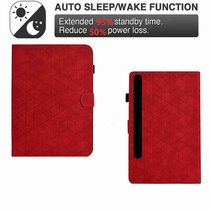 For Samsung Galaxy Tab S9 Rhombus TPU Smart Leather Tablet Case(Red) - Galaxy Tab S9 Cases by buy2fix | Online Shopping UK | buy2fix