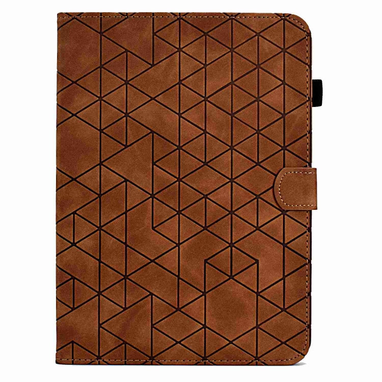 For Samsung Galaxy Tab S9 Rhombus TPU Smart Leather Tablet Case(Brown) - Galaxy Tab S9 Cases by buy2fix | Online Shopping UK | buy2fix