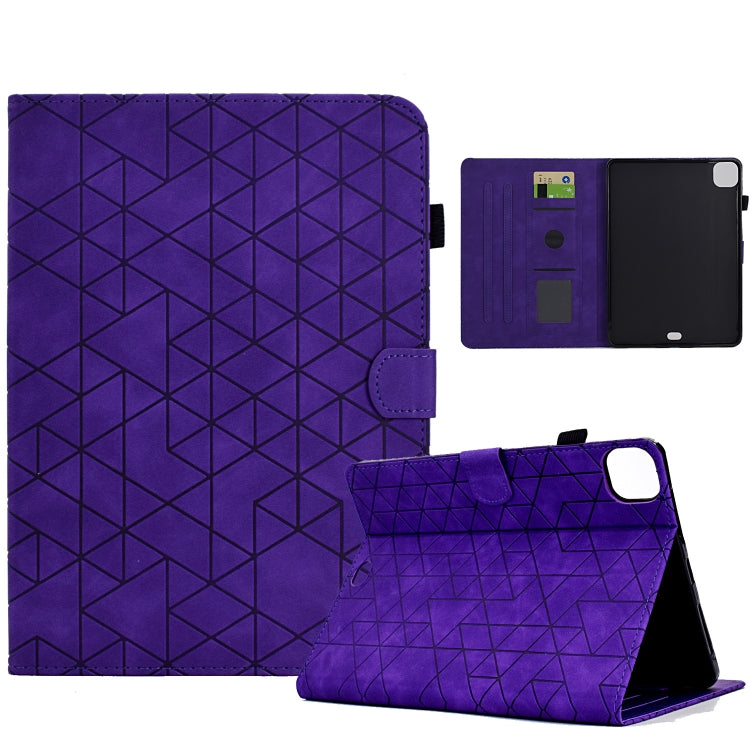 For iPad Pro 11 2024 Rhombus TPU Smart Leather Tablet Case(Purple) - iPad Pro 11 2024 Cases by buy2fix | Online Shopping UK | buy2fix