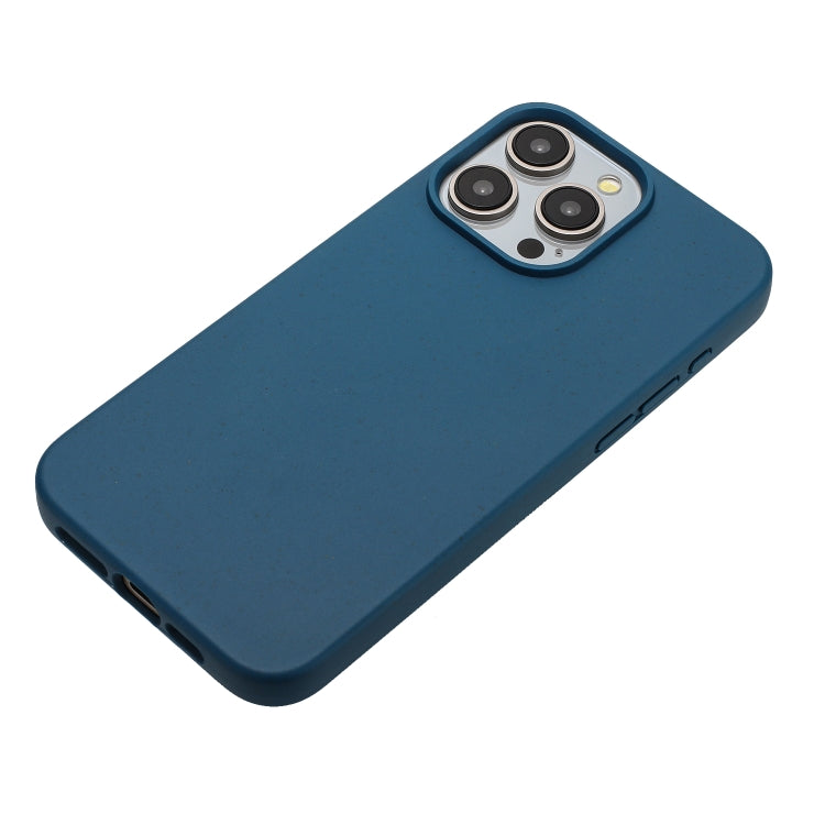 For iPhone 15 Pro Wheat MagSafe Magnetic Straw Material + TPU Phone Case(Blue) - iPhone 15 Pro Cases by buy2fix | Online Shopping UK | buy2fix