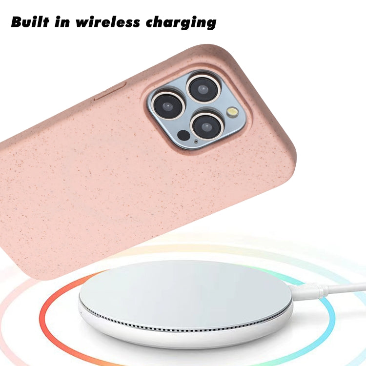 For iPhone 14 Pro Max Wheat MagSafe Magnetic Straw Material + TPU Phone Case(Pink) - iPhone 14 Pro Max Cases by buy2fix | Online Shopping UK | buy2fix